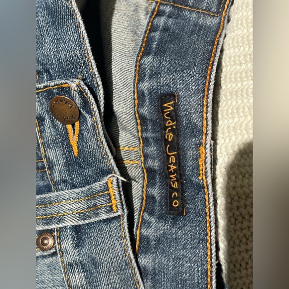 Nudie Jeans High Waist Button Fly Straight Legs Organic Cotton Size 31” men’s - Picture 8 of 14